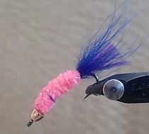 Мушки на Кольский Стример Яркая Креветка на  Горбушу Семгу  Кумжу Арктического Гольца японский крючок  Maruto C40 HW # 4 Тело синель WOOLY BUGGER ANTRON CHENILLE MEDIUM  Fl PINK  