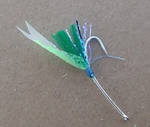 самосвалы на корюшку Зеленка  Хит № 6 мм фосфорные Крылышко Пленка Тохо Вата темно зеленый ZAK люрекс Фосфор и Кеймура фирмы Тохо Крючки Япония без зацепа жала Цена  10 шт