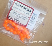 CHEW BALLS 6 mm FL FIRE Orange  WAPSI Iикра силиконовая 6  мм ярко оранжевая цвет мягкая прочная   икра лосося для Камчатского настроя на гольца мальму хариуса  ленка