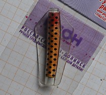 Бланк блесны тасманский дьявол на ленка коричневый с красныой головкой - 20гр