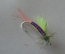 Мушка на ленка Симу крупного хариуса Магадан Камчатка Чукотка Фиолетовая Олива с крылом Лососевый Мех Фл Салатовый    Японские Крючки C40 HW # 8