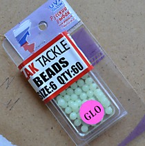 ZAK TACKLE Бусинки икринки  Зеленоватый Фосфор - пачка 5  шт