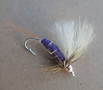 Мушка на ленка Симу крупного хариуса Магадан Камчатка Чукотка Фиолетовая Олива с крылом Сопля Японские Крючки C40 HW # 8