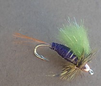 Мушка на ленка Симу крупного хариуса Магадан Камчатка Чукотка Фиолетовая Олива с крылом Сопля Японские Крючки C40 HW # 8