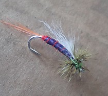 Мушка на ленка Симу крупного хариуса Магадан Камчатка Чукотка Фиолетовая Олива с крылом Сопля Японские Крючки C40 HW # 8