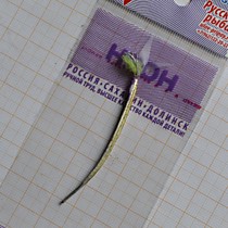 Самосвал блесна на навагу в Приморье и зубаря в Магадане, Охотске, Анадыре, Певеке, мвс Лазарев  Традиция- 60 мм - 3.5 гр С обвязкой крыло мобискин Тохо с  и люрек кеймура и вата Зак  лимонный УФ старый
