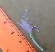 Фосфорная мормышка на корюшку Синий Бокоплав Серебряный японский крючок Хапуга 6 мм с колечком Тело UV Chewe Skin Glow -n - the - dark Крыло  мобискин Keimura Toxo Люрекс Кеймура и Фосфор Тохо Антрон GLO BRITE Veniard  Зеленый Цена за 5