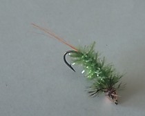 Дневная Уловистые грузовые мушки на Хариуса мелкого ленка ручьевую Форель мальму пеструшку каменку на крючках Мустад # 10 с длинным телом из синели Mustad Кристал Оливковая Щетинки Фл Красный мех  козы ,Жабо петух Гризли Конусная медная головка заглублени