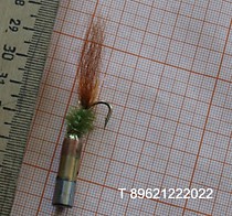 зимняя блесна пуля стукалка из трех разных цветных металлов свареных серебром  с понским стримерным крючком № 9 мм и мушкой натуральная оливковая 