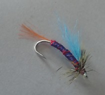 Мушка на ленка Симу крупного хариуса Магадан Камчатка Чукотка Фиолетовая Олива с крылом Лососевый Мех Фл Синий   Японские Крючки C40 HW # 8
