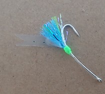 самосвалы на корюшку Хит № 6 мм фосфорные Крылышко Пленко Тохо Вата УФ Голубой  Антрон Текстрим люрекс Фосфор и Кеймура фирмы Тохо Крючки Япония без зацепа жала колечко Цена за 10 шт