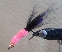 Мушки на Кольский Стример Яркая Креветка на  Горбушу Семгу  Кумжу Арктического Гольца японский крючок  Maruto C40 HW # 4 Тело синель WOOLY BUGGER ANTRON CHENILLE MEDIUM  Fl PINK 