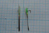 Планирующая Блесна - крючок № 5.5 с Мухой Зеленый  GLOW