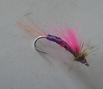 Мушка на ленка Симу крупного хариуса Магадан Камчатка Чукотка Фиолетовая Олива с крылом Лососевый Мех Фл Розовый    Японские Крючки C40 HW # 8