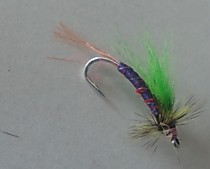 Мушка на ленка Симу крупного хариуса Магадан Камчатка Чукотка Фиолетовая Олива с крылом Лососевый Мех Фл Зеленый   Японские Крючки C40 HW # 8