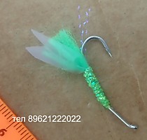 мушки мормышки на крупную корюшку зубаря мыс Лазарев Джаоре Чукотка Дудинка Серебряный Стример № 7 мм Крыло мобискин голубого свечения Кеймура Тохо Бородка люрекс Кристалл и Кеймура и Фосфор Антрон УФ Светло Зеленый ZAK тело FL Chantrese WAPSI