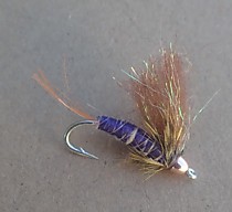Мушка на ленка Симу крупного хариуса Магадан Камчатка Чукотка Фиолетовая Олива с крылом Сопля Японские Крючки C40 HW # 8